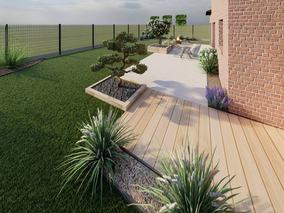 Vue de dessus de mains utilisant un ordinateur portable avec un symbole de perspective